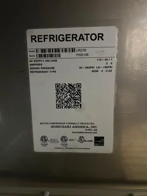 Used Hoshizaki Used 27" Hoshizaki UR27B Steelheart Series Stainless Undercounter Refrigerator - TH1 Undercounter Refrigerators Illinois US | Falcon Restaurant Supply #1374920