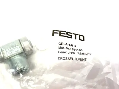 New | in-Stock Festo Non-Return One-way Flow Control Valve Fitting G1/8 151165 Valves/Fittings Michigan US | Maverick Industrial Sales #1403065