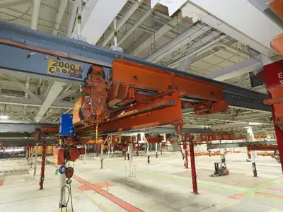 Cleveland Tramrail P&H 3 Ton Underhung Bridge Crane 21' Span Magnetek Remote