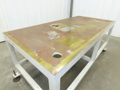 5/8" Steel Top Machine Base Welding Table Work Bench 65x31" Top 28-31" H