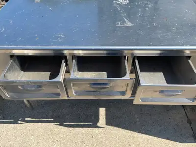Used Falcon Restaurant Supply Used 60" Stainless Steel Table with 3 Drawers - SS315 Food Prep Tables Illinois US | Falcon Restaurant Supply #1375563