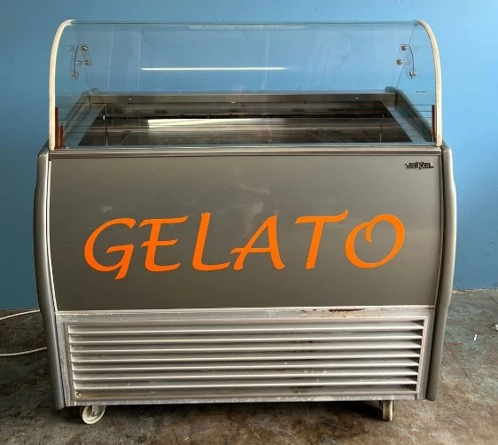 75-0160 Sevel SLM-6 Slim Line Self Contained 6 Pan Gelato Service Cooler