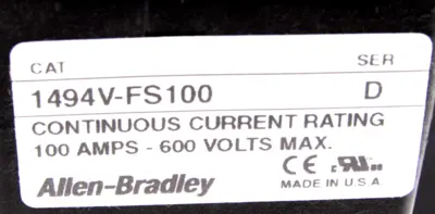 NEW ALLEN BRADLEY 1494V-FS100 TRAILER FUSE BLOCK KIT SERIES D 1494VFS100