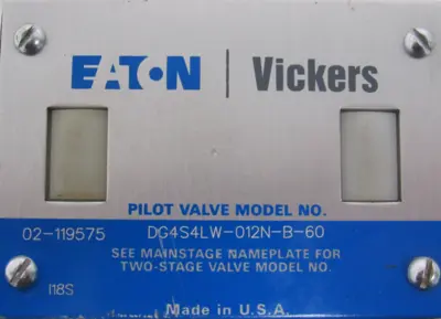 NEW VICKERS DG4S4LW-012N-B-60 DIRECTIONAL VALVE 02-119575 DG4S4LW012NB60