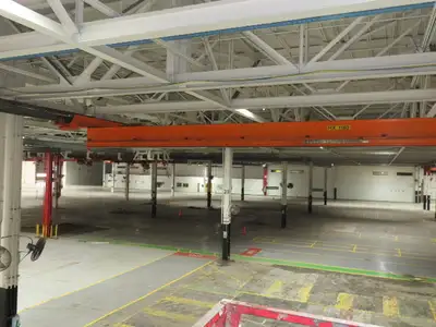 Cleveland Tramrail P&H 3 Ton Single Girder Underhung Bridge Crane 45' 10" Span