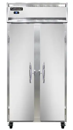 Continental 2RSENSS 36 1/4" Two Section Reach In Refrigerator, (2) Left/right Hinge Solid Doors, Top Compressor, 115v