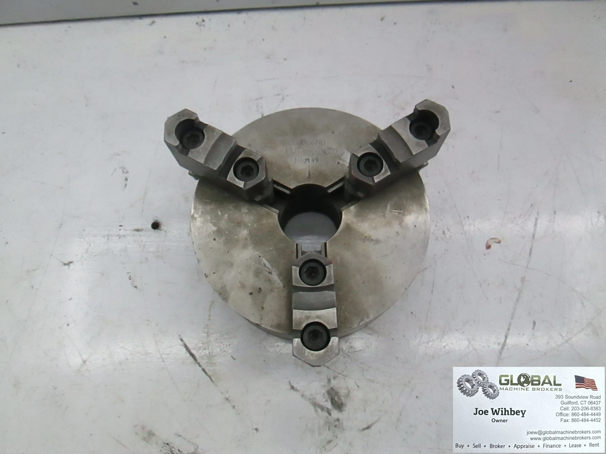 Bison 6-1/4" 3- Jaw Lathe Chuck w/ Plain Back Mount