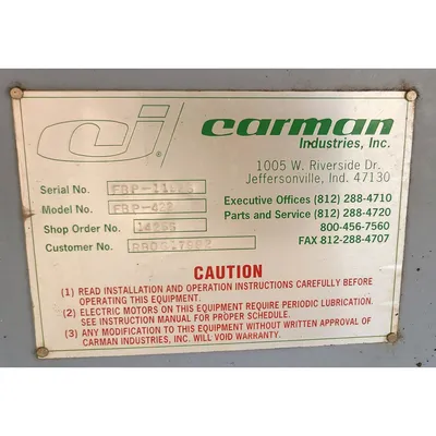 USED CARMAN INDUSTRIES, INC. FBP-422
