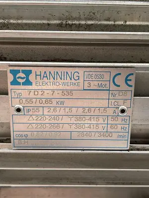 USED SOGEVAC SOGEVAC SV16B, HANNING 7D2-7-535