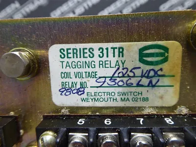 Electro Switch Series 31TR Tagging Relay 9306LN 9808 125VDC Coil New NIB