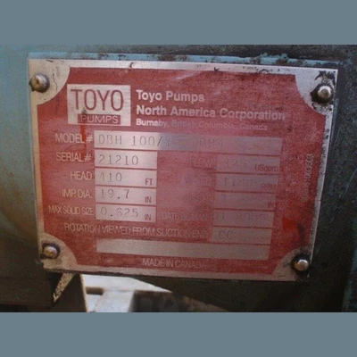 Toyo 4 in. x 3 in. Heavy Duty Horizontal High Chrome Slurry Pumps