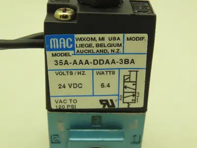 Mac 35A-AAA-DDAA-3BA Pneumatic Air Solenoid Valve 24VDC 3 Way NC 120PSI 1/8" NPT