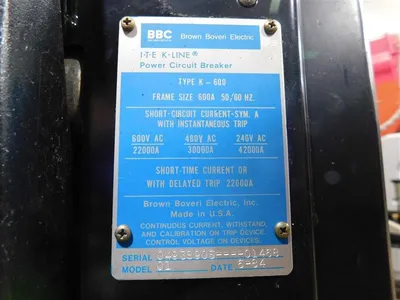 ITE K-600 K-Line Air Circuit Breaker 600A 600VAC PR6A06A060 Trip Unit LSIG Used