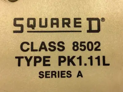 SQUARE D CONTACTOR 8502 PK1.11L SER A 220-660V 60-150HP 3P 200A. 4D