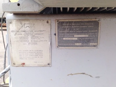 General Combustion Blower System AF-75H 125HP Combustion Blower 52,000 ACFM