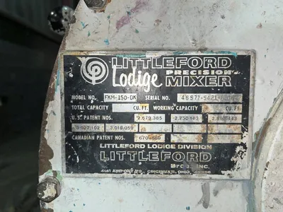 5.3 Cu Ft Littleford Mixer, Model Fkm150dk, S.s, Jkt