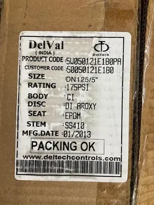Deltech DN125/5” Valve