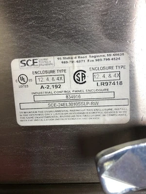 USED Saginaw Control & Engineering SCE-24EL3010SSLP-RW