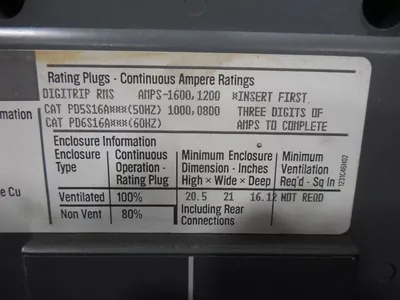 Westinghouse SPB65 Pow-R-Breaker 1600A Frame 1600A Trip Digitrip RMS 500 Used