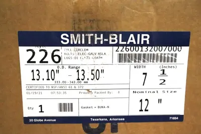 SMITH BLAIR 22600132007000 REPAIR CLAMP FULL CIRCLE NITRILE GASKET STOCK #1720