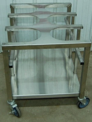 142-0898 Stainless 6 Bowl Donut Icing Glazing Cart 33.5" x 25.5"