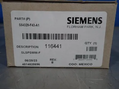 New | in-Stock 2023 SIEMENS S54329F43A1 Safety Products (Other) Ohio US | HGR 24 #1150462