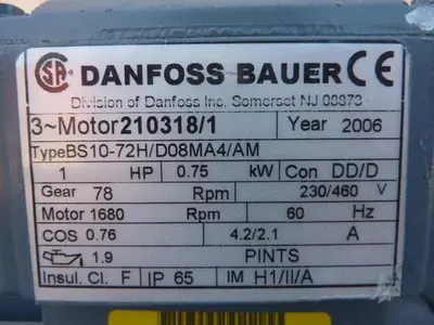 USED DANFOSS BS10-72H/D08MA4/AM