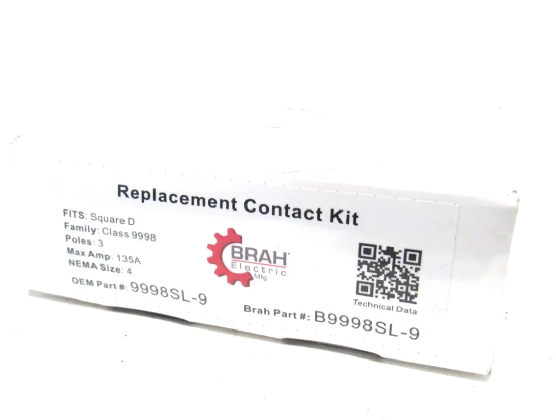 NEW SEALED BRAH ELECTRIC B9998SL-9 REPLACEMENT CONTACT KIT B9998SL9