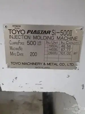 Used 2002 TOYO SI-500-II Injection Molding Machines Arizona US | KD Machinery #711546