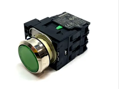 USED SIEMENS ILLUMINATED PUSHBUTTON GREEN 24V SIRIUS ACTUATOR 22MM