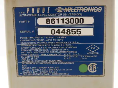 Milltronics 86113000 The Probe Ultrasonic Liquid Level Measure 2" Tank Monitor