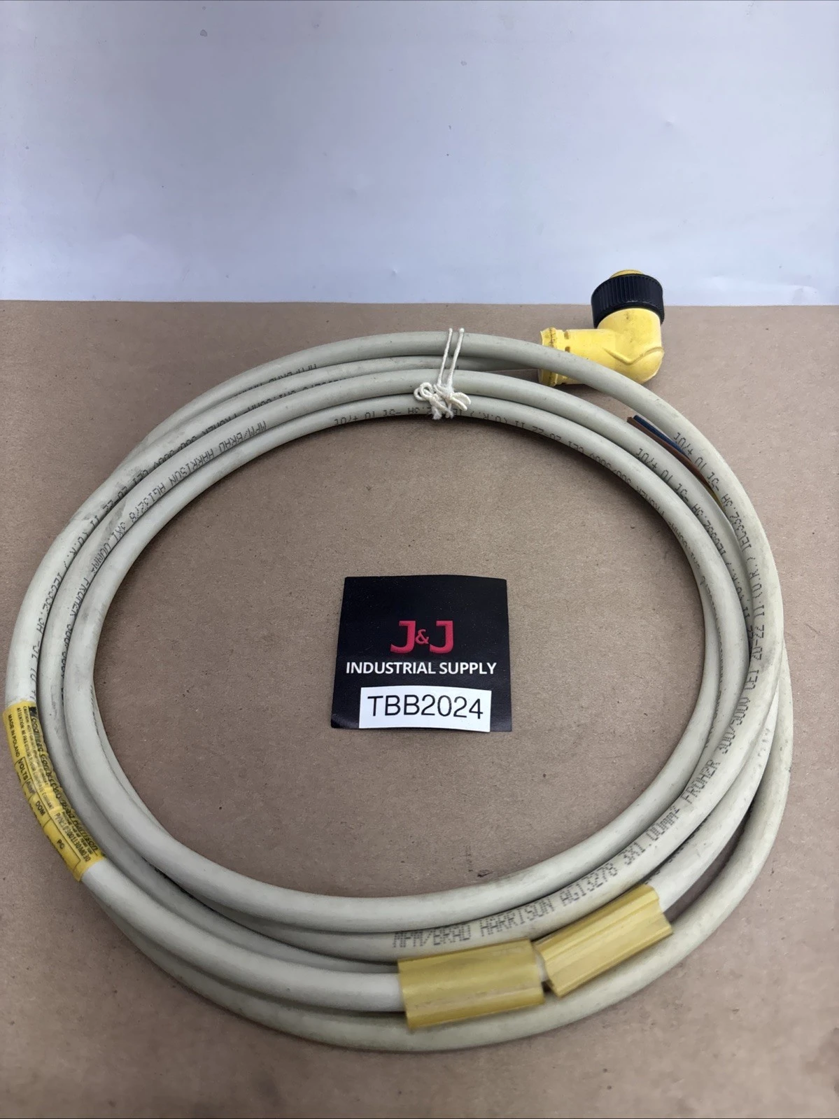 Brad Harrison Cordset: 7/8-16 Female Right Angle x Bare Wire, 3 Pins,PVC Coating