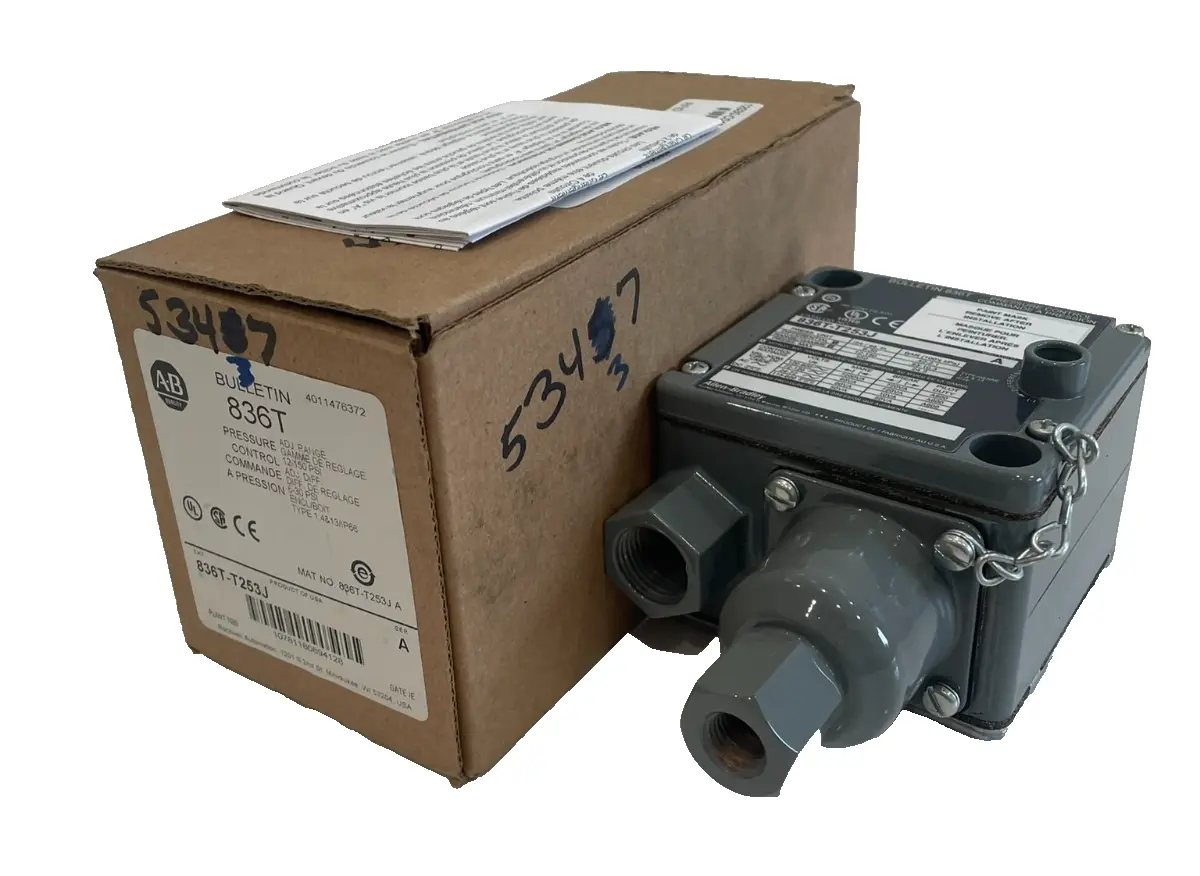 ALLEN BRADLEY 836T-T253J PRESSURE CONTROL SER. A 836TT253J NEW, SURPLUS