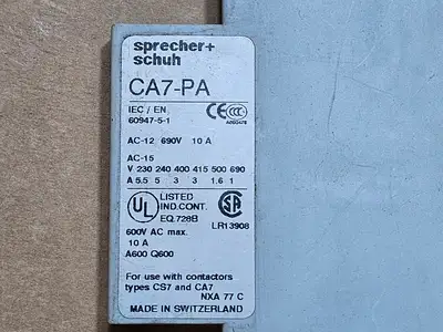 Used SPRECHER + SCHUH CA7-PA-10 Misc Electrical & Power Parts British Columbia CA | Lenmark #1438713
