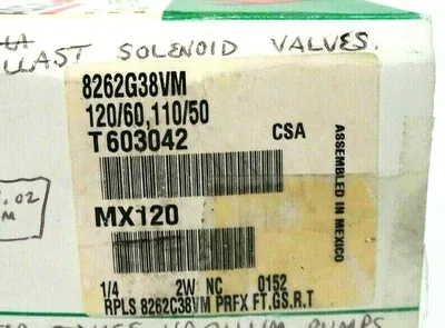 NEW ASCO 8262G38VM SOLENOID VALVE