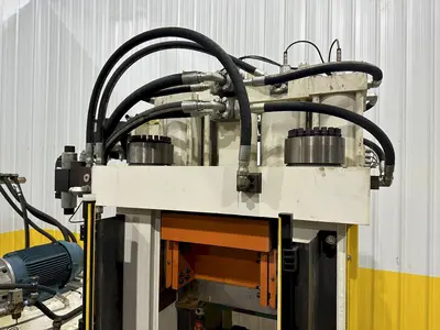 200 TON AMD 4-POST TIE-ROD FRAME HEAVY DUTY HYDRAULIC PRESS & MULTI-PRESSURE HYDRAULIC UNIT: STOCK #19452