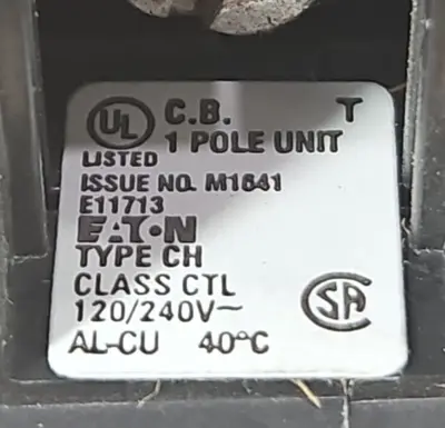 Eaton Circuit Breaker E11713 Type CH Class CTL SWD 15 A loc4A11