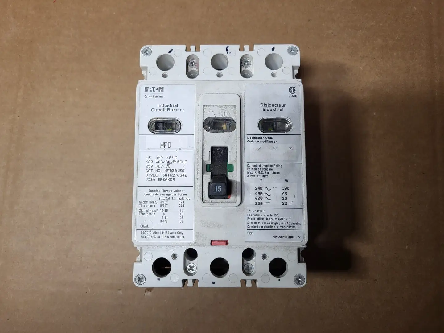 Used EATON CUTLER-HAMMER HFD3015S Switchgears British Columbia CA | Lenmark #1438224