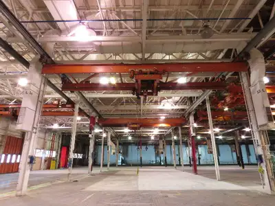 Cleveland Tramrail P&H 11 Ton Double Girder Underhung Bridge Crane 34' 10" Span