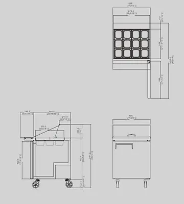MEGA TOP 27" SANDWICH PREP TABLE - 12 PAN -SEE VIDEO