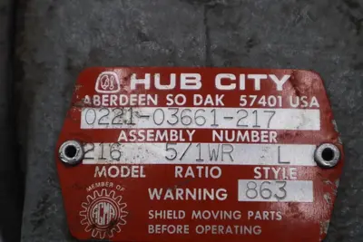 HUB CITY 0221-03661-217 MODEL 216 STYLE L GEAR REDUCER STOCK #M-62