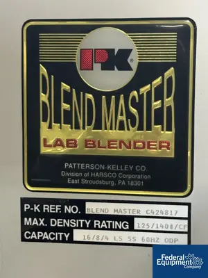 USED Patterson-Kelley 8/4 Quart P-Kelley Blend Master Twin Shell Blender, S/S