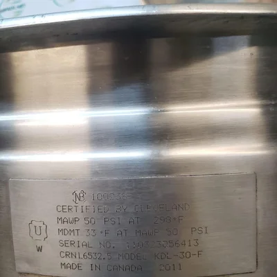Direct Steam Cleveland Kettle 30 US gal # 55459
