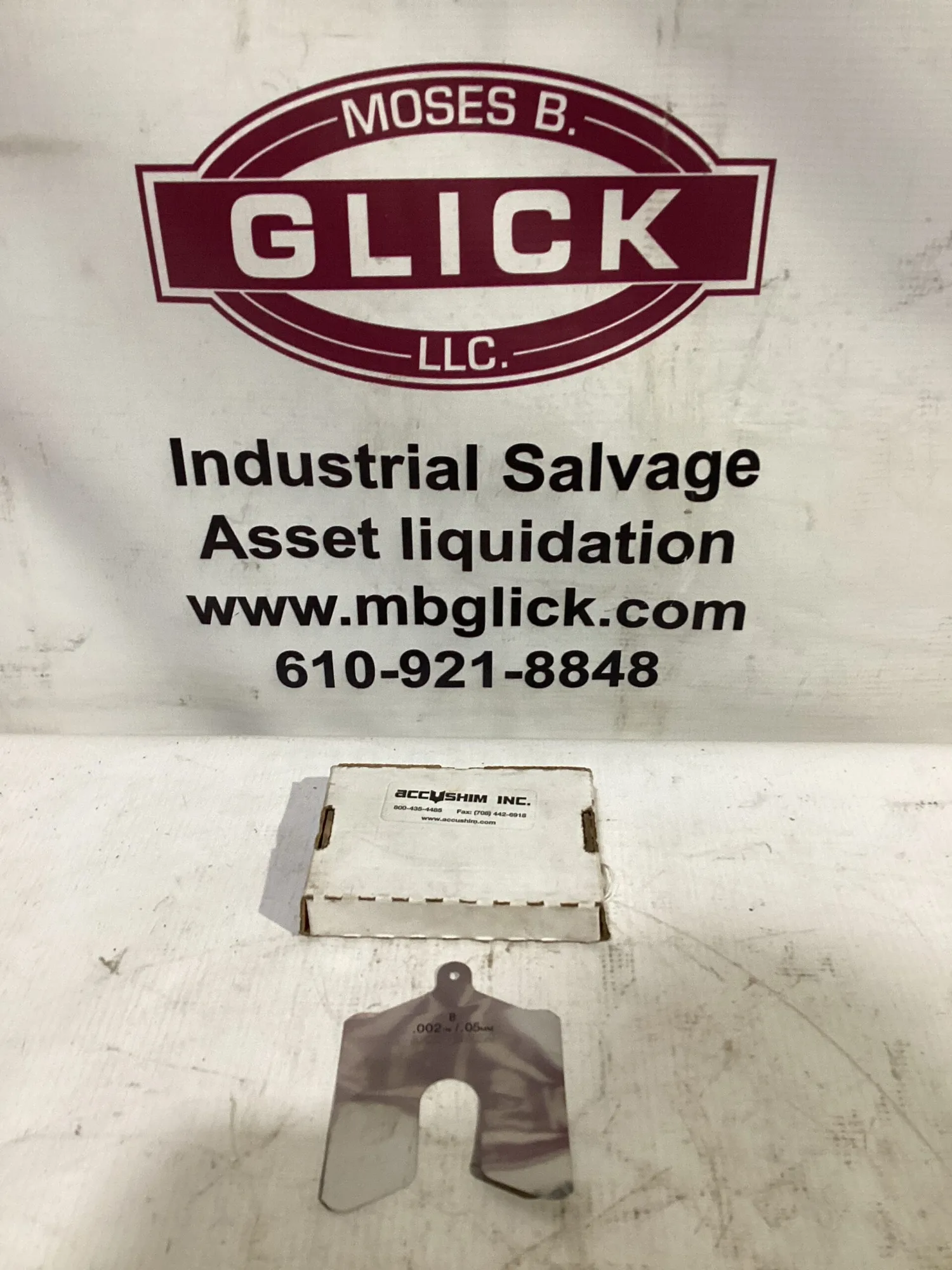 ACCUSHIM B.002 Stainless Slotted Shim Stock 3” x 3” x .002” NIB of 117