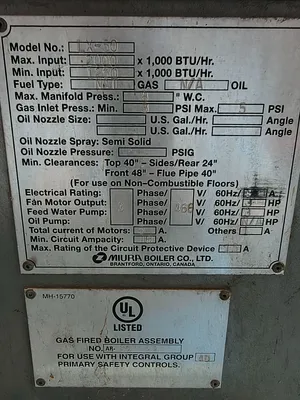 Used MIURA LX-50-05 Boilers South Carolina US | ESS Industrial Equipment Sales #1517208