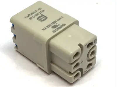 Han Q5/0-F-QL | Harting  Female Insert 5+PE 16A 400V Quick Lock 09120052733 - New – Open box