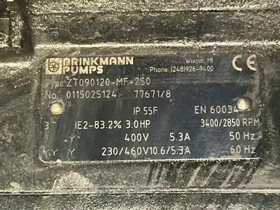 Used BRINKMANN PUMPS ZT090120MF250 Pumps Ohio US | HGR 24 #1518030