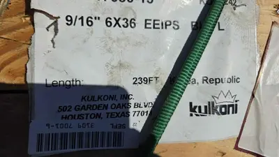 239' SPOOL OF 9/16" STEEL CABLE