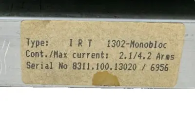 USED IRT 1302-MONOBLOC SERVO DRIVE 1302 1302MONOBLOC