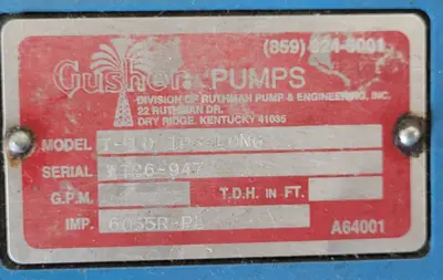 Used GUSHER T-10 1P3-LONG High Pressure Coolant Systems Kentucky US | Aucto #1315661